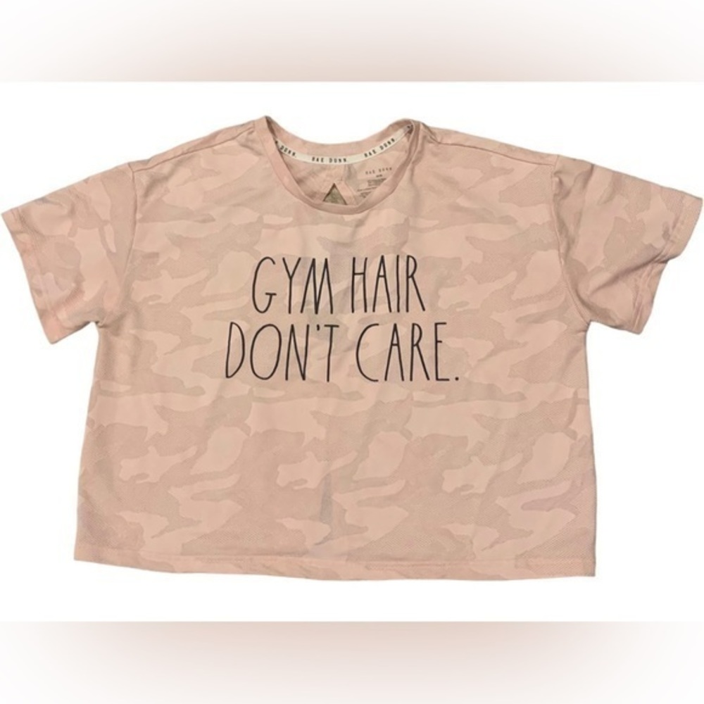 Rae Dunn Gym Hair Don't Care Mesh Keyhole Top Blush Size Medium‎